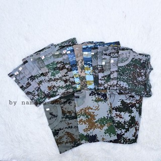 เสื้อลายทหาร เสื้อยืดโล๊ะสต็อกราคาถูกสภาพดี เสื้อยืดคอกลมแขนสั้น