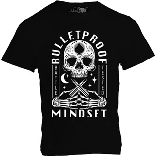 กะโหลกและ crossguns กระสุน mindset กับ DIA de muerte กะโหลกโลโก้บุรุษสร้างแรงบันดาลใจเสื้อยืด