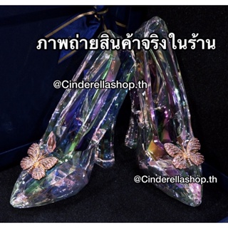 🦋รองเท้าแก้วซินเดอเรลล่า💎✨ collection cinderella 2015 live action glassSlipper Showcase Disney โมเดล Ornament Kingdom