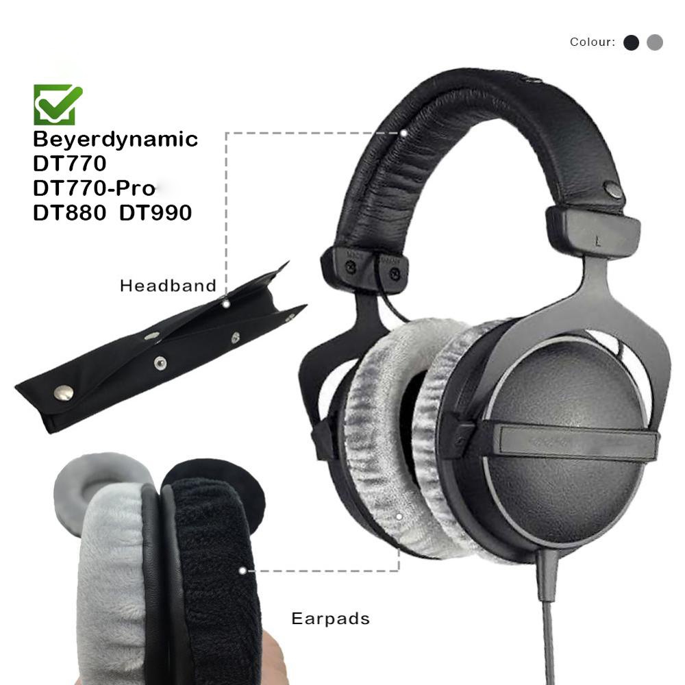 ☢♨Soft Velvet Replacement EarPads Headband for Beyerdynamic DT770 DT770 PRO DT880 DT990 Headset Cush