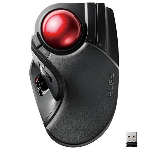 Elecom M-HT1DRXBK mouse wireless Receiver included Trackball Big ball 8 button Tilt function black