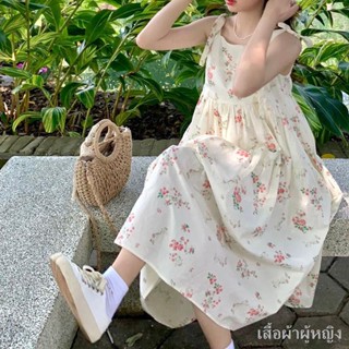 ชุดดอกไม้หักหวานรักครั้งแรกวันหยุดลมดอกไม้หักแขวนคอชุดหลวม