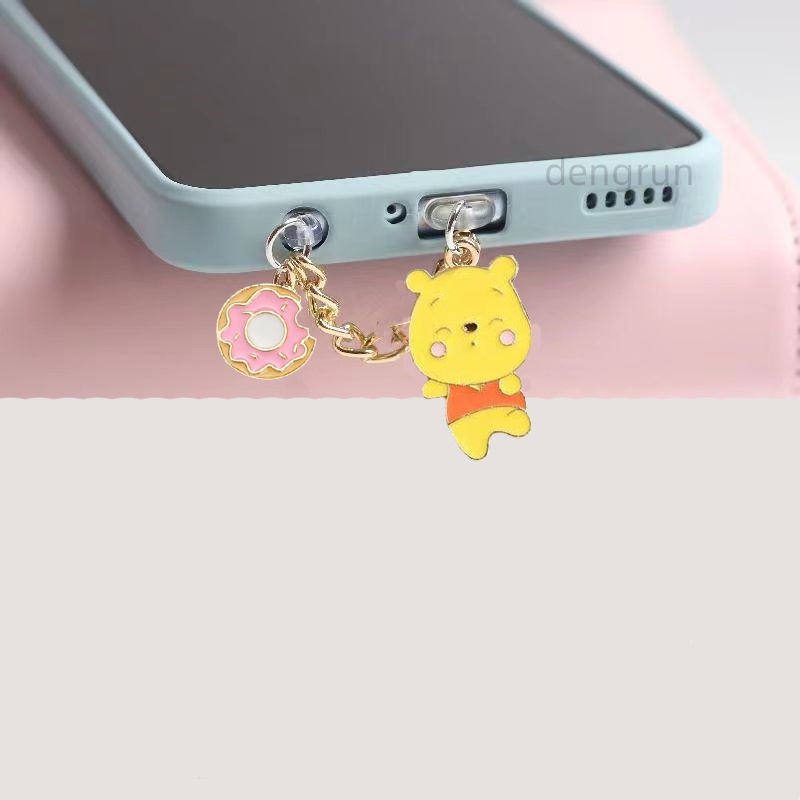 จี้ห้อยโทรศัพท์อนิเมะน่ารักๆ pooh disney ดิสนีย์หมีพูห์ จุกกันฝุ่นโทรศัพท์ type c จุกกันฝุ่นลําโพง iphone ที่ห้อยโทรศัพท์มือถือ - รูปที่ 5