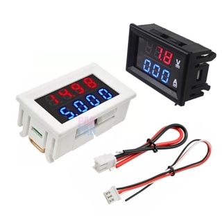 บูลทูธ DC โวลต์มิเตอร์ แอมป์มิเตอร์ แบบดิจิตอล จอ LED 100V 10A Voltmeter Ammeter Blue Red LED Dual Digita