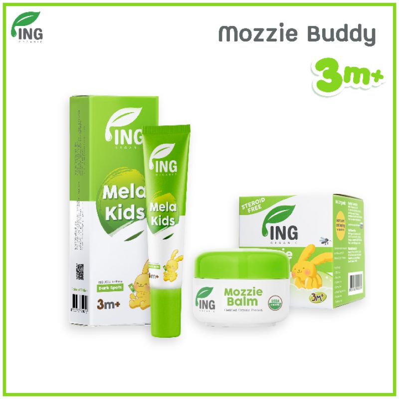 Buddy Set ซื้อคู่สุดคุ้ม !! บาล์มออร์แกนิค USDA 15g.  + เจลทารอยดำ 18g. สำหรับเด็ก | ING Organic