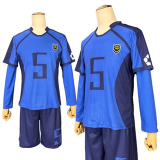 Holoun Blue Lock Cosplay Jersey เสื้อกีฬาคอสเพลย์ ยูนิฟอร์มฟุตบอล NIKO YUKIMIYA สีฟ้า