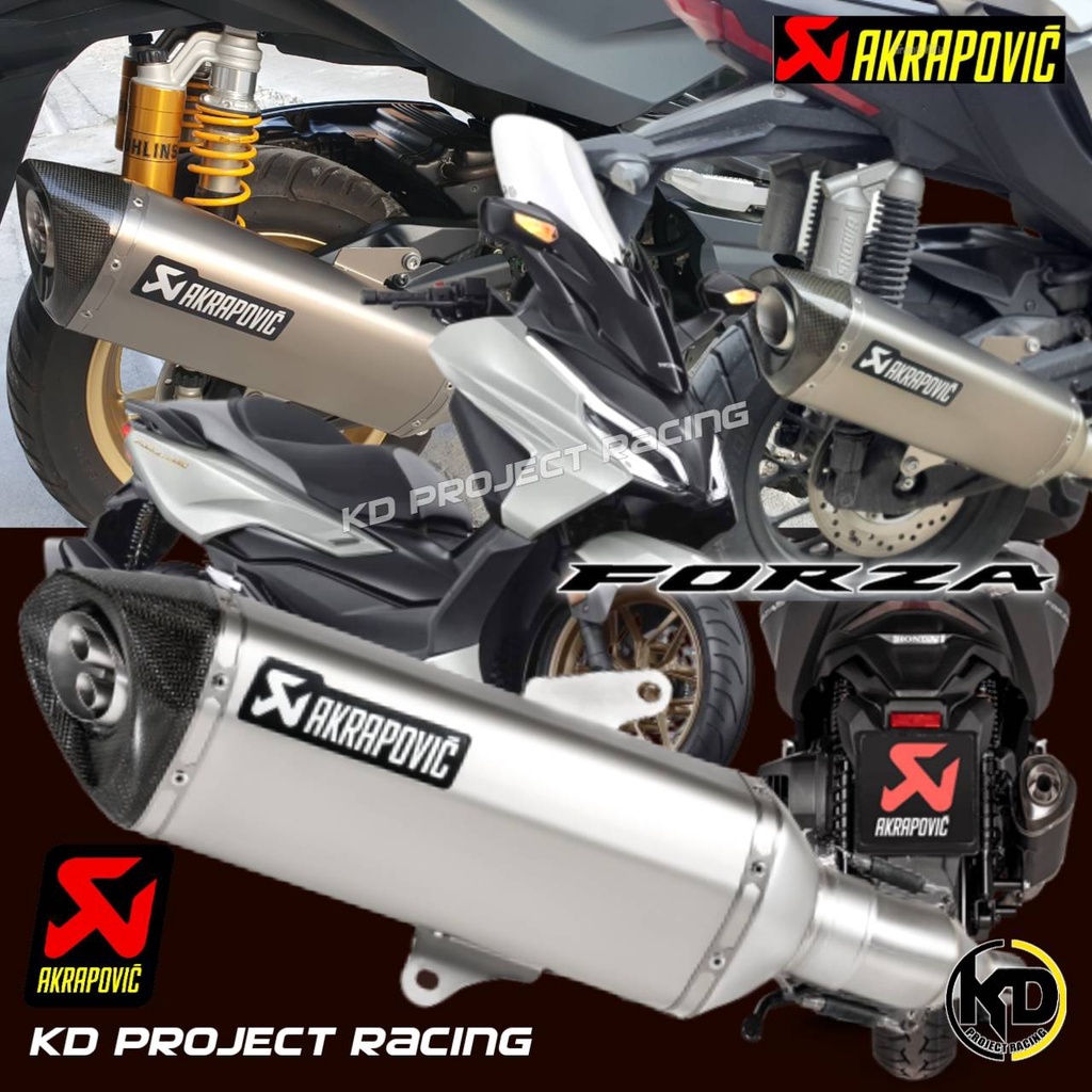 [กรอก 20DDCCB77 ลดเพิ่ม 1000] ท่อ Akrapovic titanium slip on แท้ 100% Honda Forza 350,ADV350 / 2019-