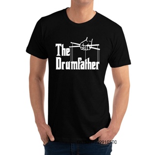 เสื้อคนอ้วน ของขวัญ Drumfather สําหรับคนรักกลองพิมพ์ในวันปีใหม่ทั้งหมดผ้าฝ้าย Crewneck ผู้ชายท็อปส์ซูเสื้อยืดเสื้อยืดใหม