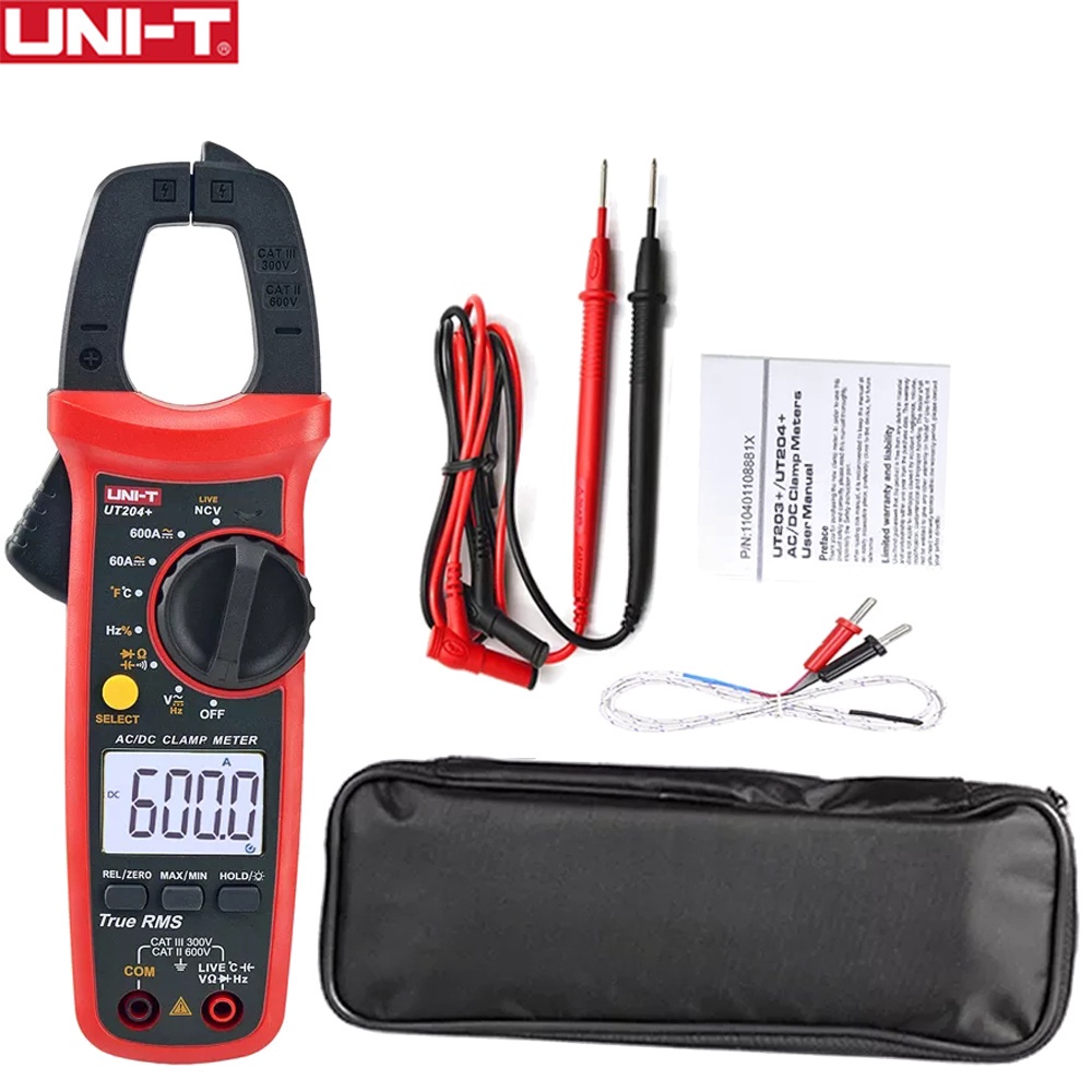 ✸♙UNI-T UT204+  600V 600A Professional Digital Amperometric Clamp Meter Multimeter, UT204 Plus Ammeter  Digital.  Multim