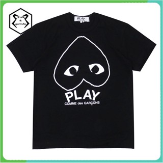 เสื้อเชิ้ตแขนสั้น เสื้อยืดไม่ต้องรีด Comme Des Garcons Cdg Play เสื้อยืดแขนสั้นผ้าฝ้ายลายหัวใจเสื้อยืดลาย