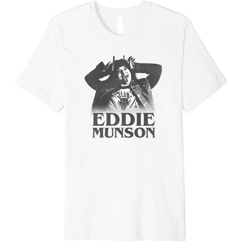 Stranger things 4 Eddie munson demon Horns เสื้อยืดพรีเมี่ยม