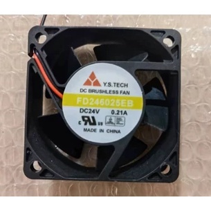 ของแท้ Y.S. เทคนิค FD246025พัดลมอินเวอร์เตอร์ Eb 24V 0.21 A 6025 ขนาด 6 ซม.