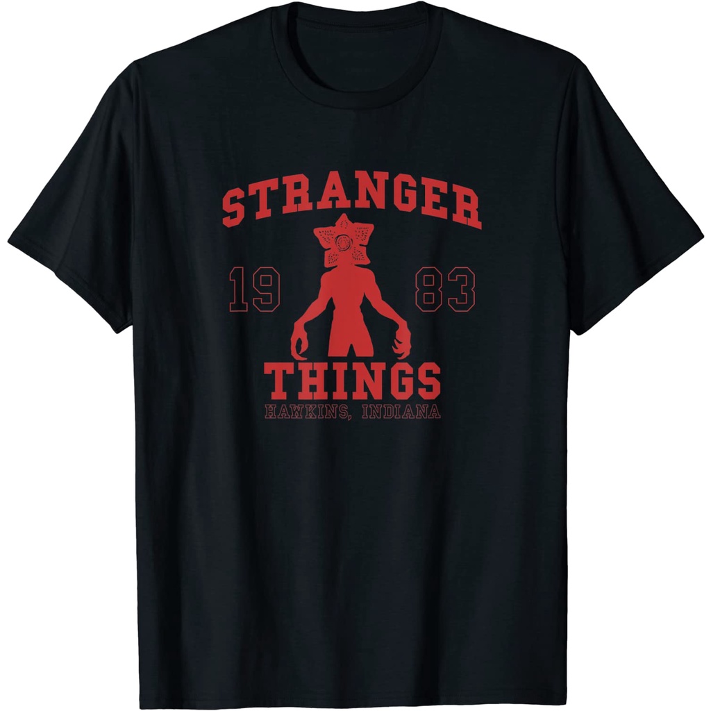 Stranger things demogorgon COLLEGIATE 1983เสื้อยืดอินเดียนาฮอว์กินส์