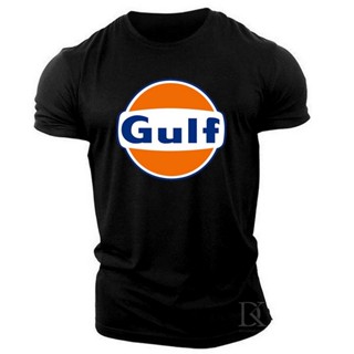 เสื้อแขนสั้น เสื้อยืดผ้าหนา ใหม่ เสื้อยืดแขนสั้น คอกลม พิมพ์ลาย Gulf Oil Racing แฟชั่นฤดูร้อน สําหรับผู้ชาย