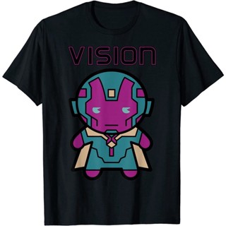 เสื้อยืดโอเวอร์ไซส์เสื้อยืดแขนสั้น พิมพ์ลายกราฟฟิค Marvel Vision Kawaii น่ารัก ของแท้ แฟชั่นสําหรับผู้ชาย และผู้หญิงS-4X