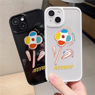 เคสโทรศัพท์มือถืออะคริลิคใส แบบแข็ง ลายดอกไม้น่ารัก สําหรับ iphone 14promax 11 13 12 7Plus 8 X XS Max