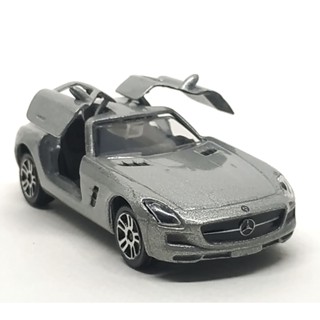 Majorette Mercedes Benz SLS - Open Wings Metallic Silver ล้อ D5S Scale 1/59 (8cm) ไม่มี package