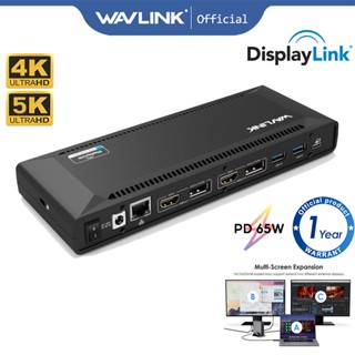 Wavlink แท่นชาร์จ USB 65W 100W สําหรับแล็ปท็อป 4K 5K Windows OS Ubuntu ChromeOS Android M1 M2