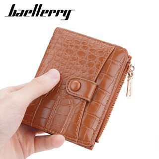 Baellerry ใหม่ กระเป๋าสตางค์แฟชั่น ใบเล็ก มีซิป ใส่บัตร เหรียญ ของขวัญวันเกิด สําหรับผู้หญิง