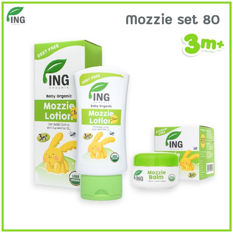 แพ็คคู่สุดคุ้ม ขนาดมาตราฐาน (โลชั่นกันยุง 80ml.+ บาล์มออร์แกนิค USDA 15g.) | ING Organic