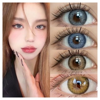 [Graded Lens&amp;cod] คอนแทคเลนส์ แบบนิ่ม สีม่วง สีฟ้า 2 ชิ้น (0.00-8.00) 2 ชิ้น