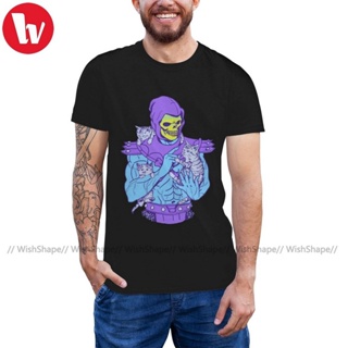 เสื้อยืดแขนสั้น พิมพ์ลาย He Man Skeletor Masters Of The Meowniverse เหมาะกับเดินชายหาด สําหรับผู้ชาย