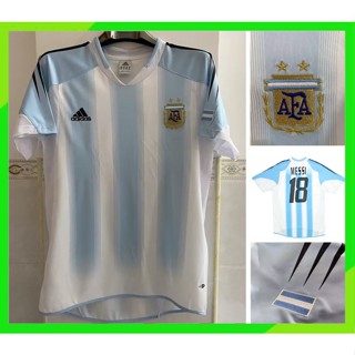 เสื้อกีฬาแขนสั้น ลายทีมชาติฟุตบอล Retro 2004 2005 Argentina Home 04 05 ชุดเหย้า สําหรับผู้ชาย ไซซ์ S - XXL