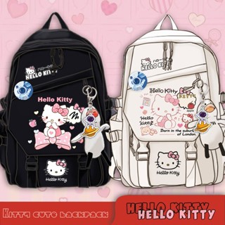 กระเป๋าเป้สะพายหลัง ลาย Hello Kitty ความจุสูง เกรด 3 ถึงเกรด 6 น่ารัก สําหรับเด็กผู้หญิง