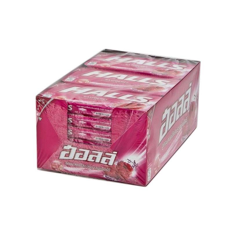 ฮอลล์ ลูกอมสอดไส้ กลิ่นราสพ์เบอร์รี่ 8 เม็ด x 18 แผงHalls Candy Center Filled Raspberry Flavored 8 P