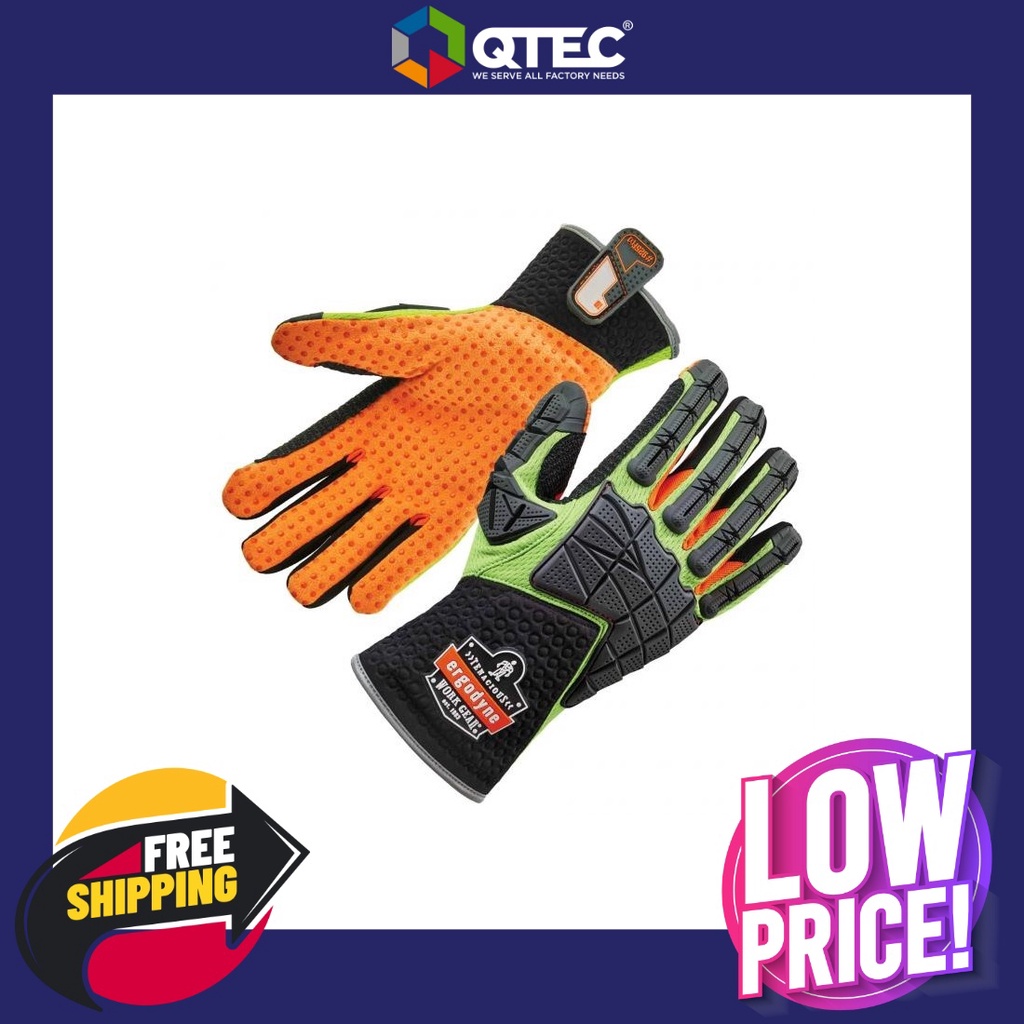 (ส่งฟรี) ถุงมือกันบาด Safety Gloves - ERGODYNE 925F(x) / ProFlex® Dorsal Impact-Reducing Gloves M