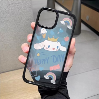 เคสโทรศัพท์มือถืออะคริลิคใส แบบแข็ง ลาย Cinnamoroll น่ารัก สําหรับ iphone 14promax 11 13 12 7Plus 8 X XS Max