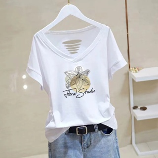 【40-80KG】Women Large Size Short Sleeve Cotton T-shirt C10089