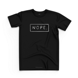 เสื้อยืดสีดำ เสื้อยืดผู้ชาย เสื้อยืดผ้าฝ้ายพิมพ์ลาย GFHGFR▽✎Statement Tees - NOPE. Black T-Shirt