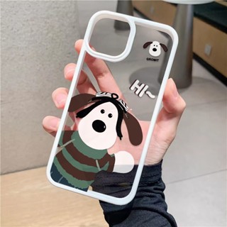 เคสโทรศัพท์มือถืออะคริลิคใส แบบแข็ง ลายสุนัขน่ารัก สําหรับ iphone 14promax 11 13 12 7Plus 8 X XS Max