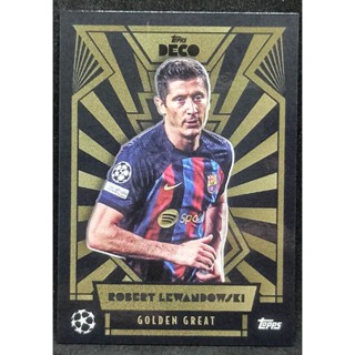 การ์ดนักฟุตบอล ฟุตบอล Base &amp; InsertTopps Deco UCL 2022/2023 Golden Great FC Barcelona Robert Lewandowski