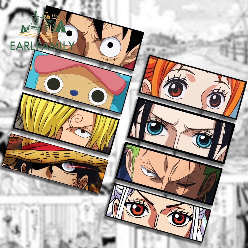 Earlfamily 13 ซม.One Piece รถสติกเกอร ์ อะนิเมะตา Slap กันน ้ ํารถจักรยานยนต ์ กันชน Trunk ไวนิลรูปลอกบุคลิกภาพ Scratch-Proof รถสินค ้ า