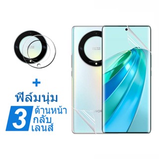 ไฮโดรเจลนิ่ม ฟิล์ม Honor X9a 5G ฟิล์มกระจก Honor 70 50 Pro Lite 5G X9 X8 X7 X6 X9a X8a X7a Magic4 5 Pro 5G กันรอยหน้าจอ พร้อมฝาครอบเลนส์ สําหรับ&amp; ฟิล์มหลัง