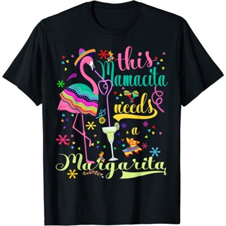 Mamacita นี้ต้องการเสื้อยืด Margarita Cinco de Mayo Pink Flamingo
