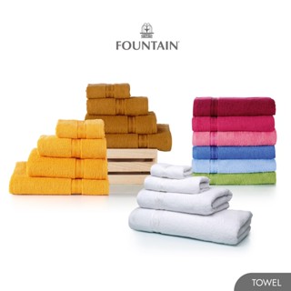 Fountain Towel Fountain01,03,04,06 ผ้าขนหนูฟาวน์เทน ผ้าเช็ดตัวฟาวน์เทน ผ้าคอตตอน 100% นุ่ม ซับน้ำดีสัมผัสสบายผิว