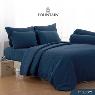 Fountain FT Blue02 รุ่น Color สีพื้น โทนน้ำเงินเข้ม สัมผัสนุ่มสบายด้วยชุดเครื่องนอนฟาวน์เทน ผ้าปู ผ้าปูที่นอน ผ้านวม