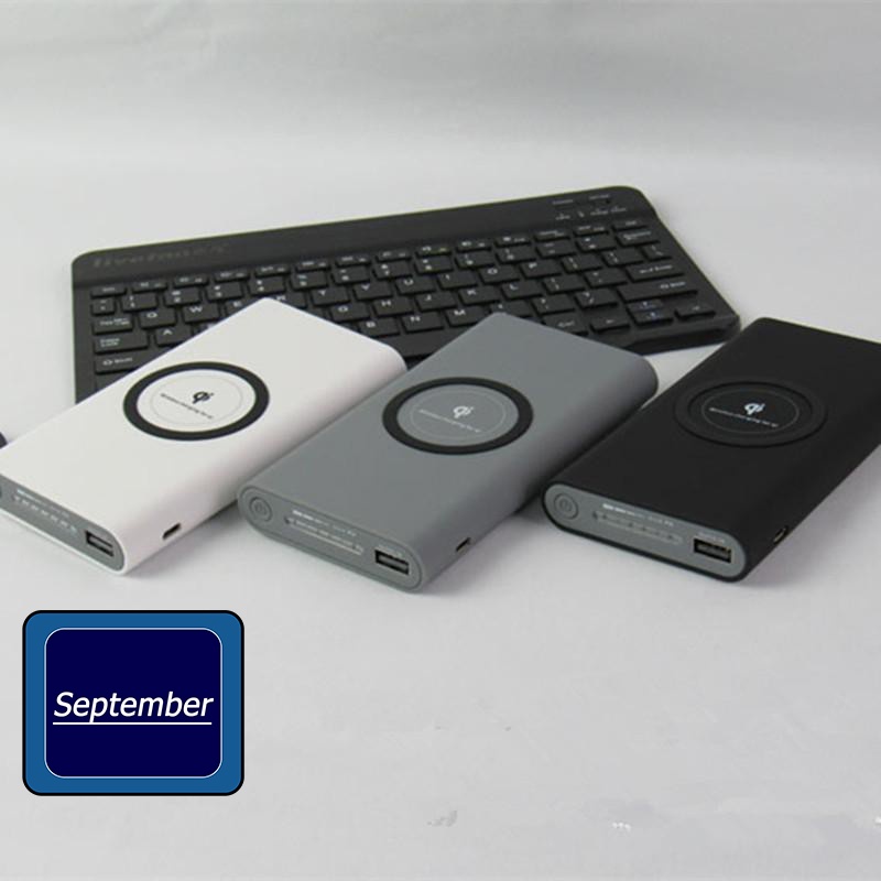 September powerbank 10000mAh แบตสํารอง ชาร์จไร้สายและมีสายได้ Qi Wireless แท้ 100% พาวเวอร์แบงค์ พาวเวอร์แบงค์ไอโฟน