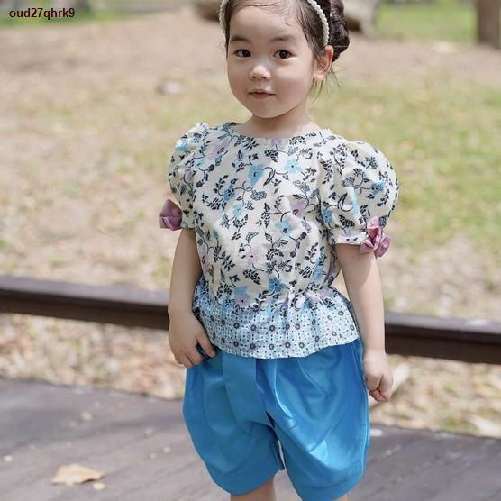 สินค้าเฉพาะจุด▦♀ชุดโจงกระเบนเด็ก  ชุดไทยเด็กหญิง รุ่น SK2107 สีฟ้า