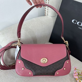 กระเป๋าสะพาย Coach Millie Shoulder Bag In Colorblock Signature Canvas