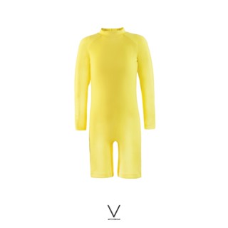 KIDS COLLECTION  YELLOW  JUMPSUIT SS2023 ชุดว่ายน้ำเด็ก  จั๋มสูท ผ้าหนา สีเหลือง กัน UV UPF 50+