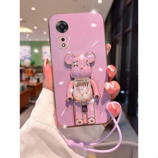 เคสโทรศัพท์มือถือ มีทรายไหล ลายหมี สําหรับ OPPO A98 A78 A9 2020 A5 2020 A53 2020 A9 A5s A3s A12e A12 A31