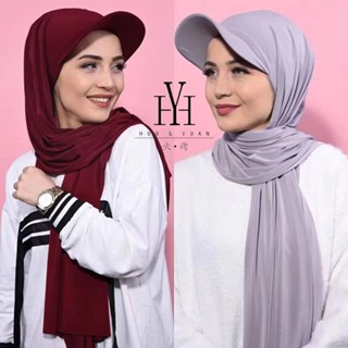 HuoYuan[Ready Stock]Scarf Shawl With Brim Modal Scarf / New Instant Scarf