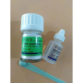 Voco Molar Glass Ionomer Mer Mer A2 A3 15 g + Dental equipment 10 ml.