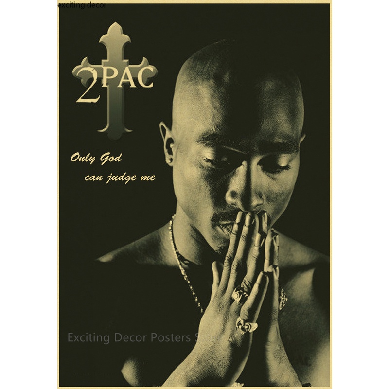 โปสเตอร์กระดาษคราฟท์ พิมพ์ลายนักร้องฮิปฮอป สไตล์วินเทจ สําหรับตกแต่งผนังบ้าน บาร์ คาเฟ่ 2 แพ็ก - รูปที่ 4