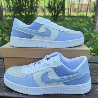 รองเท้าวิ่งบุรุษและสตรี Air Force One Low Top Blue Sneakers