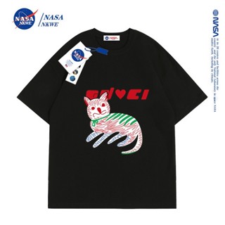 เสื้อเชิ้ตแขนสั้น เสื้อยืดแขนสั้น พิมพ์ลาย NASA แฟชั่นฤดูร้อน สไตล์อเมริกัน สําหรับผู้หญิงเสื้อยืด _57